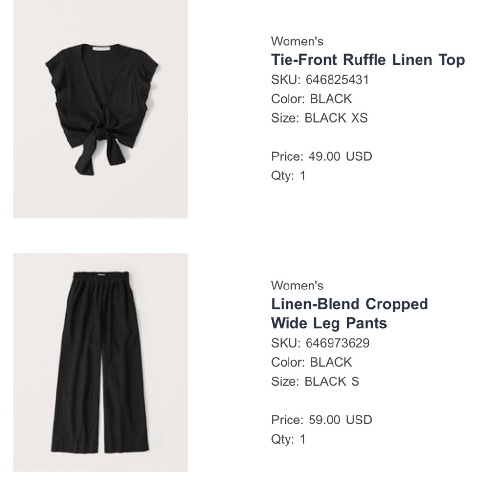 Abercrombie linen matching set pant and top